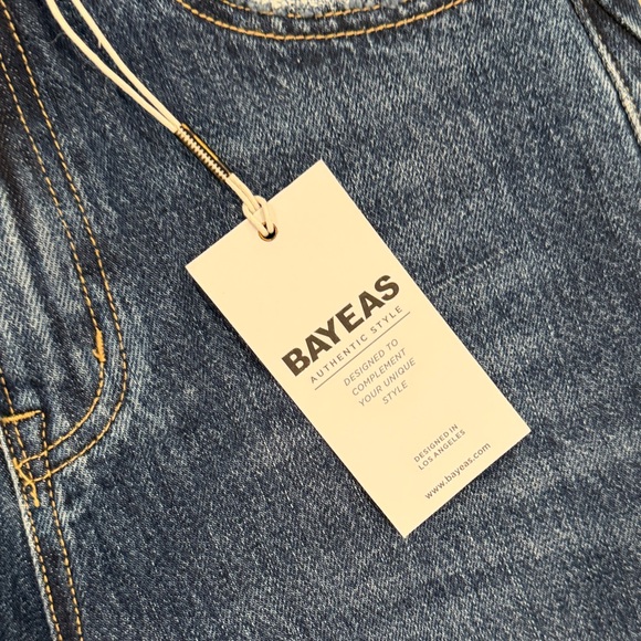 New Bayeas super High rise barrel leg Denim Jeans size 24 - Picture 2 of 5